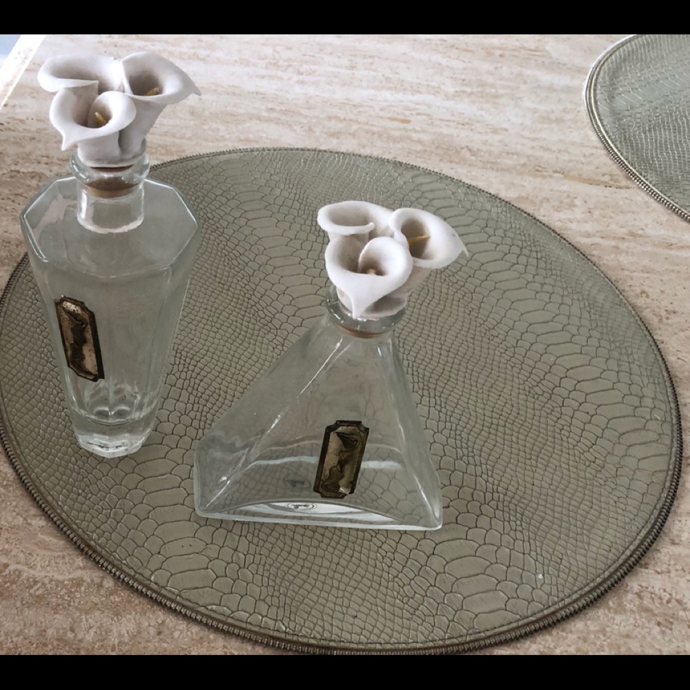 Like new studio silversmiths Vintage Crystal, silver and porcelain perfume